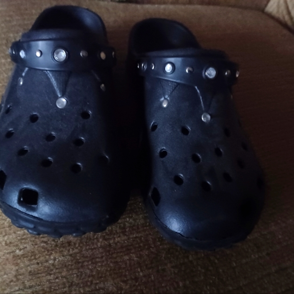 Black Avon Croc like sandals